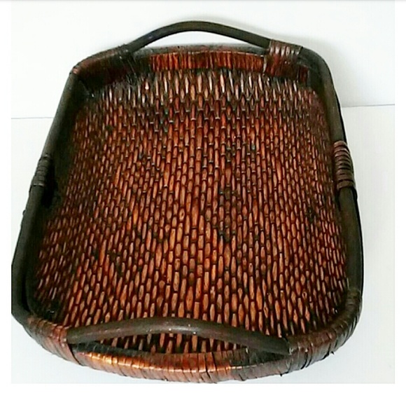 Wicker Woven Decorative Basket Tray - Picture 5 of 7